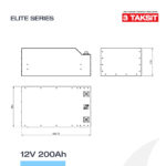 12V 200Ah LiFePO4 Lityum Demir Fosfat Batarya/Akü - Bluetooth/Wifi - Görsel 5