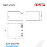 12V 600Ah LiFePO4 Lityum Demir Fosfat Batarya/Akü - Bluetooth/Wifi - Görsel 5